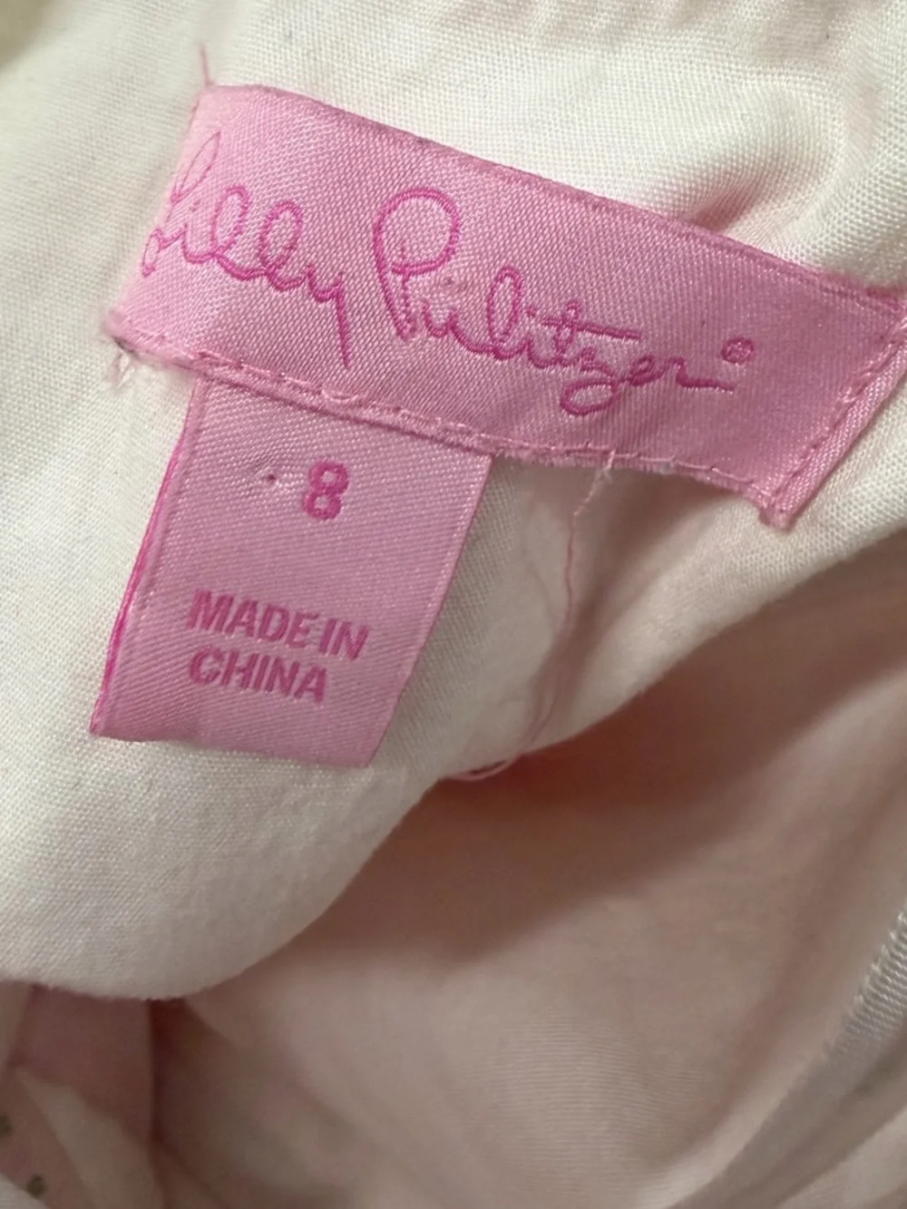 Lilly Pulitzer Lowe Strapless Dress Fiesta Pink Pretty Gingham Strapless Ruffle - Picture 6 of 6